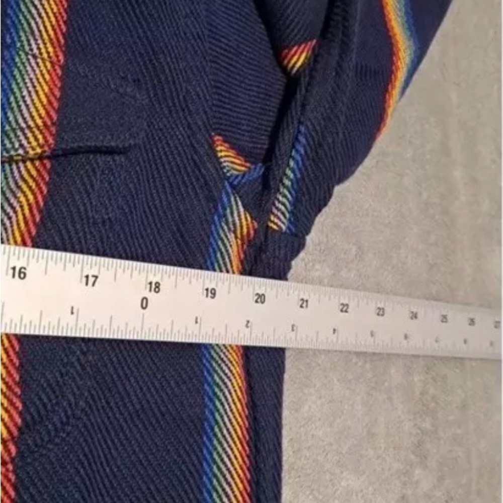 New Outerknown Blanket Shirt Mens Medium Blue Rainbow Stripe Organic Cotton-$148 - Picture 13 of 14